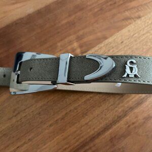 STEVE MADDEN'S TOPSTITCHED FAUX SUEDE BELT NEW Sz. M